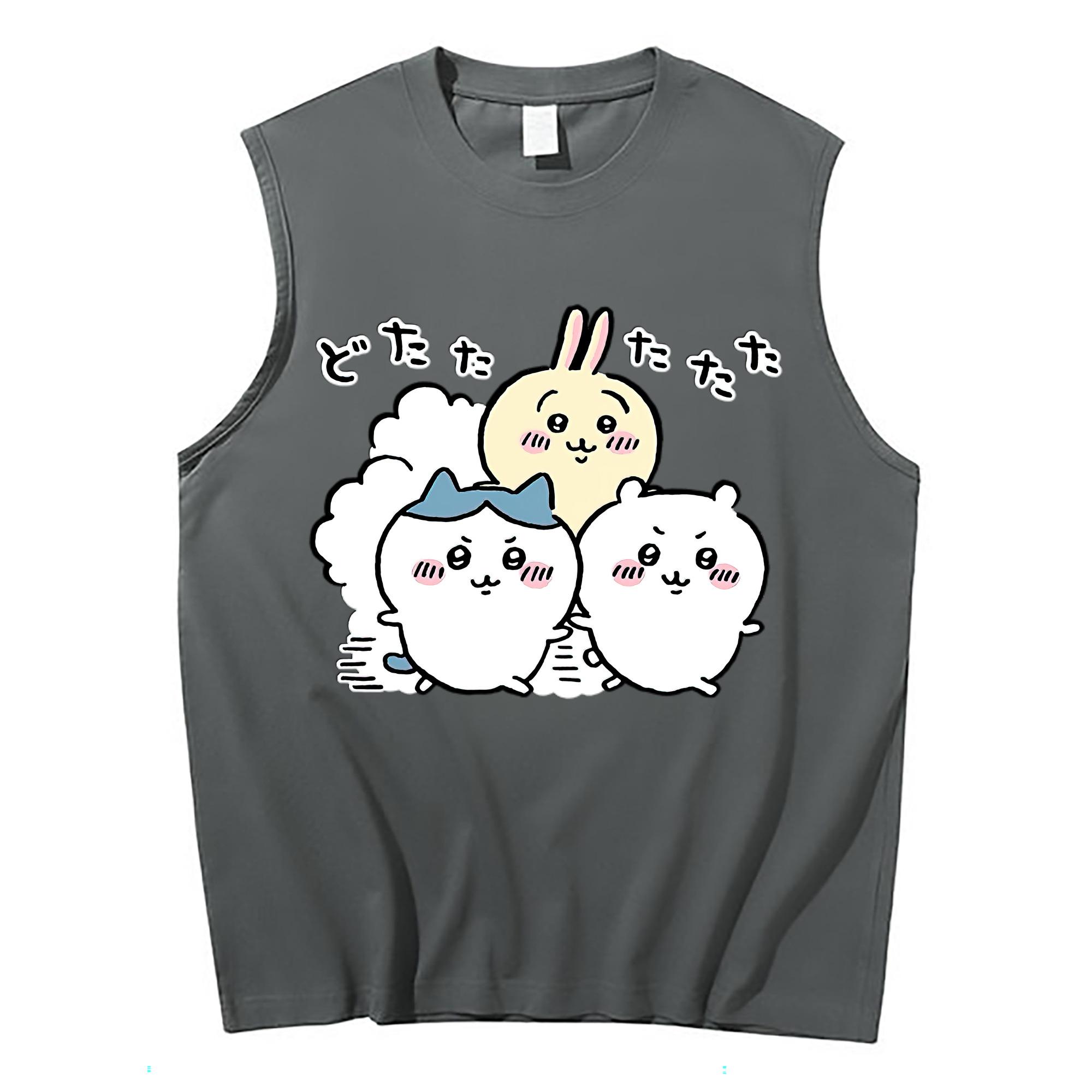 （画像用） ちいかわ ハチワレ Chii-kawa hachiware コットン100％タンクトップ（フロントプリント）